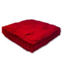 Almofada Turca Futon Cadeiras Bancos Áreas 60X60 Cm Vermelha