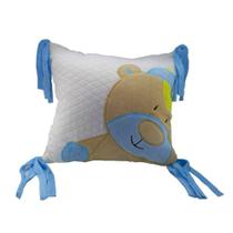 Almofada Urso Azul Com Franjinha Zip Toys
