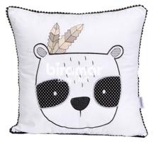 Almofada urso panda Rique - branco/preto