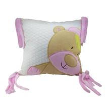 Almofada Urso Rosa Com Franjinha Zip Toys