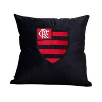 Almofada Veludo Bordada Flamengo 45x45cm. Com Enchimento Almofada Veludo Bordada Flamengo 45x45cm. Com Enchimento