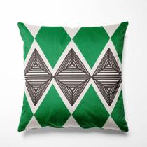 Almofada Veludo Estampado 40x40cm Oásis Verde/Preto Almofada Veludo Estampado 40x40cm Oásis Verde/Preto