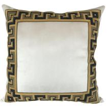 Almofada Veludo Off Dourado Com Aplique Cheio 02 52X52cm - Decortextil Almofada Veludo Off Dourado Com Aplique Cheio 02 52X52cm - Decortextil
