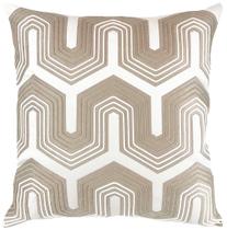 Almofada Veludo Off White Com Aplique Corda Bege 52x52cm MOD 3