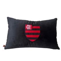 Almofada Veludo Rineira Bordada Flamengo 50x30cm. com Enchimento Almofada Veludo Rineira Bordada Flamengo 50x30cm. com Enchimento