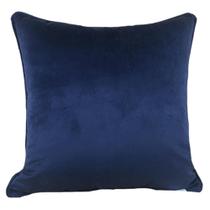 Almofada Veludo Soft Liso Com Cordão Marinho 52X52cm - Decortextil Almofada Veludo Soft Liso Com Cordão Marinho 52X52cm - Decortextil