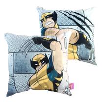 Almofada Wolverine Classico Logan Aveludada 40x40CM Oficial X-Men Marvel