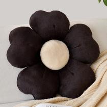 Almofada ZCNYCLAM em forma de flor, pele de coelho macia, 50 cm, marrom