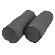Almofadas Bolster Blazing Needles, sarja com fio, aço, cinza x2 Almofadas Bolster Blazing Needles, sarja com fio, aço, cinza x2