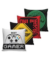 Almofadas Cheias Decorativas Gamer Jogos Kit 4 peças Acompanha Enchimento de Silicone - Decorações Yasmim