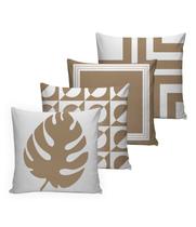 Almofadas Cheias Decorativas para Sala/Sofá Kit 4 peças c/Zíper Decoração Moderna