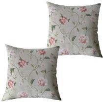 Almofadas Cheias Havana Impermeável Estampa Digital 100% Algodão Floral Romântica Kit 2 43cmx43cm Almofadas Cheias Havana Impermeável Estampa Digital 100% Algodão Floral Romântica Kit 2 43cmx43cm