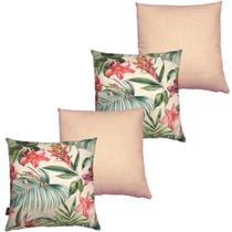 Almofadas Cheias Impermeável Estampa Digital 100% Algodão Kit 4 43cmx43cm