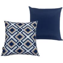 Almofadas Cheias para Sofá Impermeável Geométrica Azul Lisa Azul Kit 2 45cmx45cm Almofadas Cheias para Sofá Impermeável Geométrica Azul Lisa Azul Kit 2 45cmx45cm