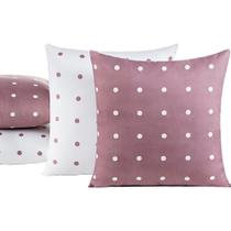 Almofadas Cheias Petit Poá 04 Peças - Rose