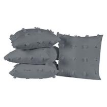 Almofadas Cheias Poppy 45cm x 45cm 04 Peças - Cinza