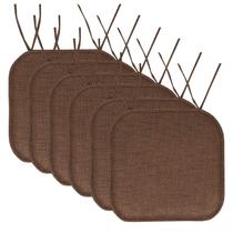 Almofadas de Cadeira em Espuma Viscoelástica (6 Unidades) - 16x16cm - Marrons