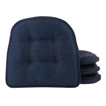 Almofadas de cadeira Klear Vu Omega antiderrapantes em forma de U, pacote com 4 unidades, azuis