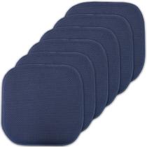 Almofadas de Cadeira Sweet Home Collection - Espuma com Memória - Pacote com 6 Unidades (Azul Marinho)