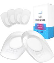 Almofadas de calcanhar Figly Heel Pain Relief (pacote com 4) em gel de silicone