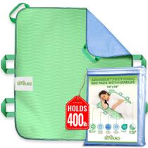 Almofadas de cama de posicionamento absorvente para idosos com alças de 34 x 36" - Lençóis laváveis à prova d'água para incontinência - Mobilidade de cama reutilizável sob almofadas para idosos com deficiência e pacientes acamados - Secagem rápida