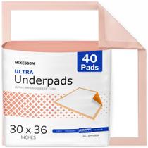 Almofadas de cama descartáveis McKesson Underpads 30" x 36" 40 unidades, almofadas Chux de alta absorção e ultra-incontinência para adultos, idosos e bebês, almofadas para xixi