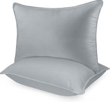 Almofadas de cama Utopia Bedding King Size, conjunto de 2 microfibras cinza Almofadas de cama Utopia Bedding King Size, conjunto de 2 microfibras cinza