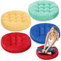 Almofadas de chão Jerify, 4 peças, 55x55cm, veludo cotelê colorido Almofadas de chão Jerify, 4 peças, 55x55cm, veludo cotelê colorido