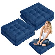 Almofadas de chão Jerify 55x55x10 cm, azul marinho, 4 peças Almofadas de chão Jerify 55x55x10 cm, azul marinho, 4 peças