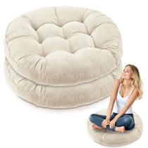 Almofadas de chão Jerify Round Square 55x55cm bege 2 peças Almofadas de chão Jerify Round Square 55x55cm bege 2 peças