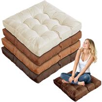 Almofadas de chão Jerify Round Square 55x55cm, marrons, 4 unidades Almofadas de chão Jerify Round Square 55x55cm, marrons, 4 unidades