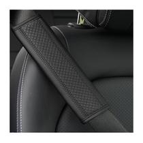 Almofadas de cinto de segurança de carro Osilly Fiber Leather, pacote com 2 unidades pretas