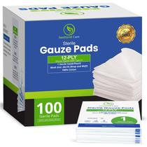 Almofadas de gaze Sanitized Care Premium 4x4, 12 camadas, 100 unidades, grandes Almofadas de gaze Sanitized Care Premium 4x4, 12 camadas, 100 unidades, grandes