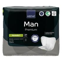 Almofadas de incontinência Abena Man Formula 1 para homens, 15 unidades