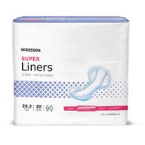 Almofadas de incontinência McKesson Super Liners de absorção moderada 64 cm Almofadas de incontinência McKesson Super Liners de absorção moderada 64 cm