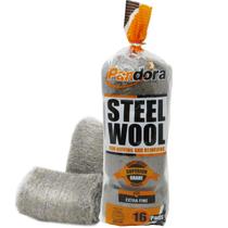 Almofadas de lã de aço Pandora 00 Extra Fine Grade, pacote com 16