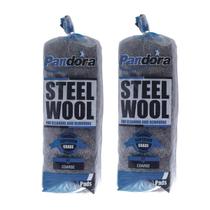Almofadas de lã de aço Pandora 2 Coarse Grade para limpar 32 almofadas