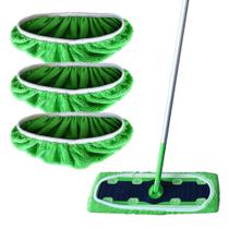 Almofadas De Microfibra Verdes Para Mop Swiffer XL, 3 Peças, Reutilizáveis, Laváveis, Para Limpeza a Almofadas De Microfibra Verdes Para Mop Swiffer XL, 3 Peças, Reutilizáveis, Laváveis, Para Limpeza a