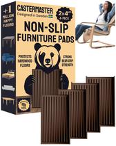 Almofadas de móveis CasterMaster 5x10 cm, antiderrapantes, marrons, pacote com 4