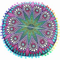 Almofadas de piso de mandala indiana Almofadas de almofada boêmia redondas Almofadas