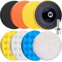 Almofadas de polimento de carro SIQUK, polidor de espuma de 15 cm de 9 peças para furadeira