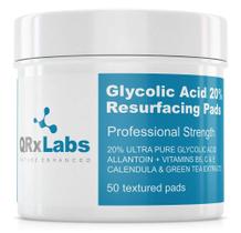 Almofadas de recapeamento de ácido glicólico QRxLabs 20% com vitaminas B5, C e E Almofadas de recapeamento de ácido glicólico QRxLabs 20% com vitaminas B5, C e E