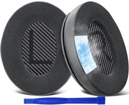 Almofadas de reposição de almofadas SoloWit Cooling-Gel, protetores de ouvido para fones de ouvido Bose QuietComfort 35 (QC35) e Quiet Comfort 35 II (QC35 II), espuma de isolamento de ruído preta