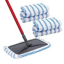Almofadas de reposição Mop KCarpoly para esfregões planos, 15x8 polegadas, pacote com 4 Almofadas de reposição Mop KCarpoly para esfregões planos, 15x8 polegadas, pacote com 4