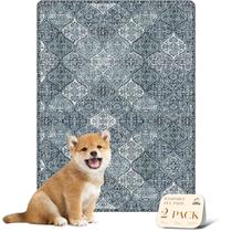 Almofadas de xixi laváveis nunubaby para cães, antiderrapantes, à prova de vazamentos, azuis