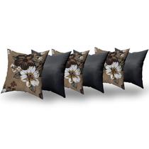 Almofadas Decorativas 6 Unidades Com Ziper e Refil Silicone