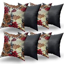 Almofadas Decorativas 8 Unidades Com Ziper e Refil de Silicone