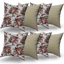 Almofadas Decorativas 8 Unidades Com Ziper e Refil Silicone