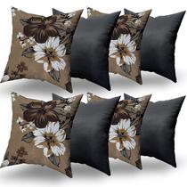 Almofadas Decorativas 8 Unidades Com Ziper e Refil Silicone