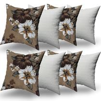 Almofadas Decorativas 8 Unidades Com Ziper e Refil Silicone
